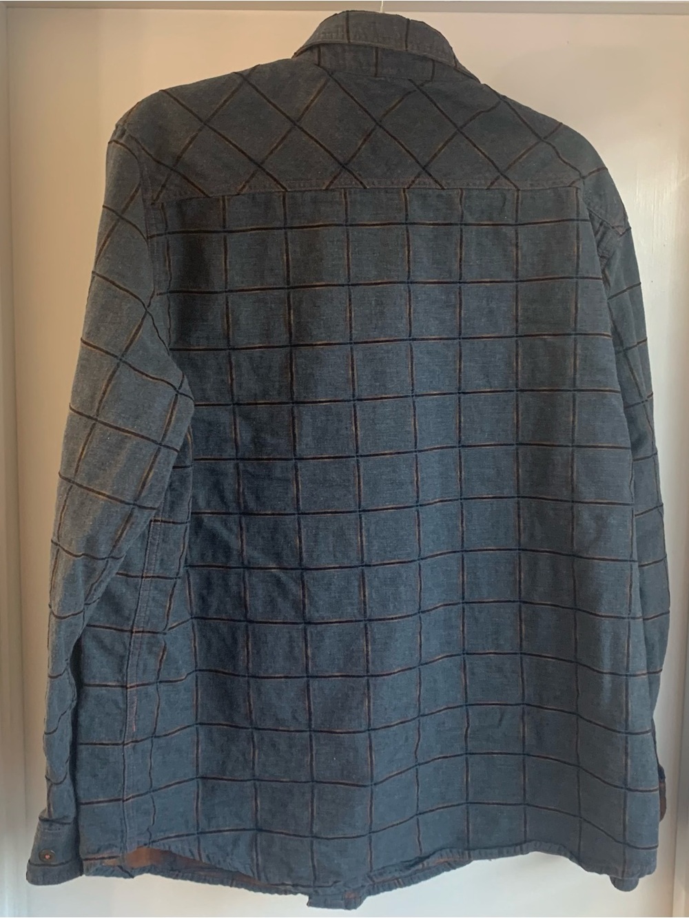 Carbon2Cobalt Gray Plaid Button-Down Shirt Men's Large Orange Accent - Picture 2 of 6